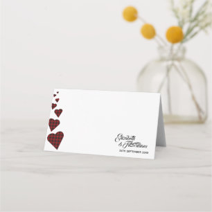 Red Tartan Table Place Card or Escort Card