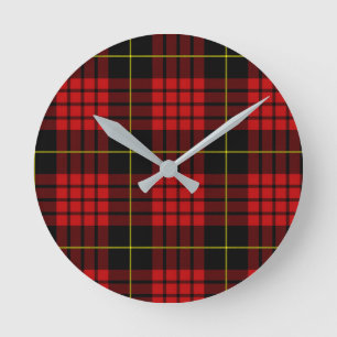 Red Tartan Wall Clock