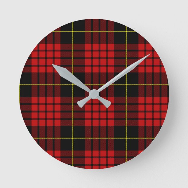 Red Tartan Wall Clock (Front)