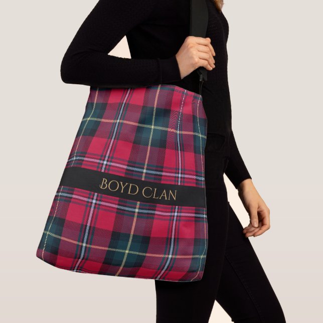 Red Tartan with Name or Initial(s) Crossbody Bag (Close Up)