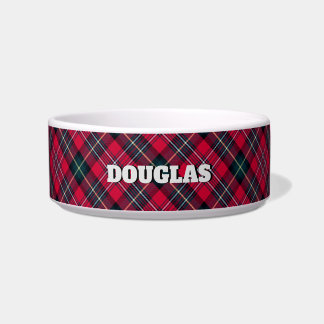 Red Tartan with (or without) Dog's Name Bowl