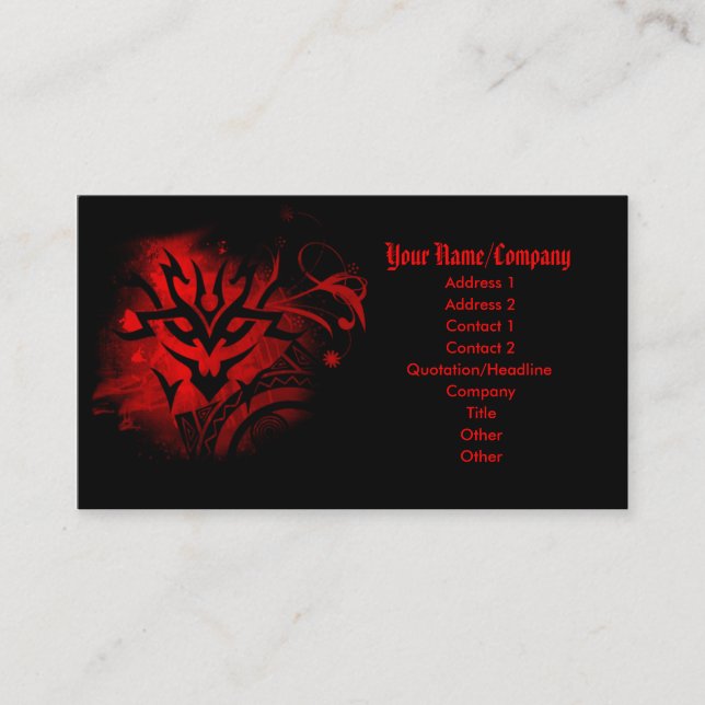 Red Tattoo Business card (Front)