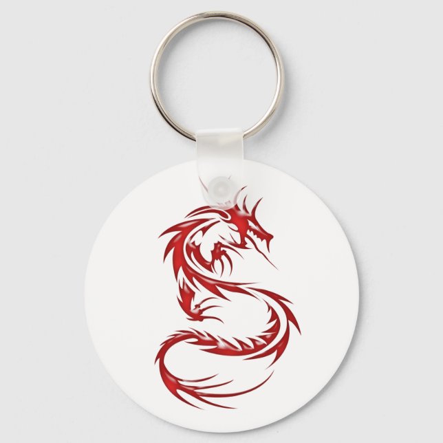 Red Tattoo Dragon Key Ring (Front)