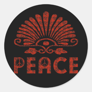 Red Tattoo Peace Art Classic Round Sticker