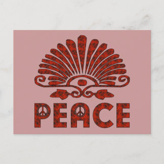 Red Tattoo Peace Art Postcard