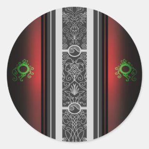 Red Tattoo Surf Classic Round Sticker