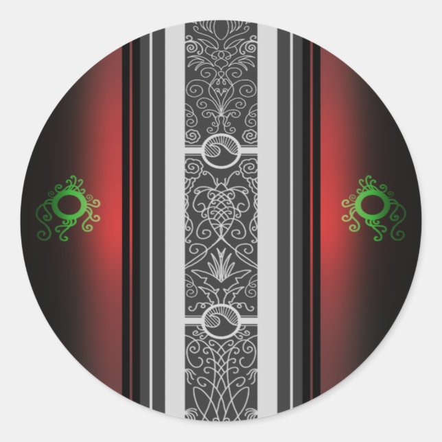 Red Tattoo Surf Classic Round Sticker (Front)