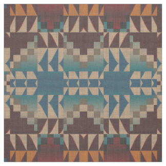 Red Taupe Brown Teal Blue Orange Ethnic Look Fabric