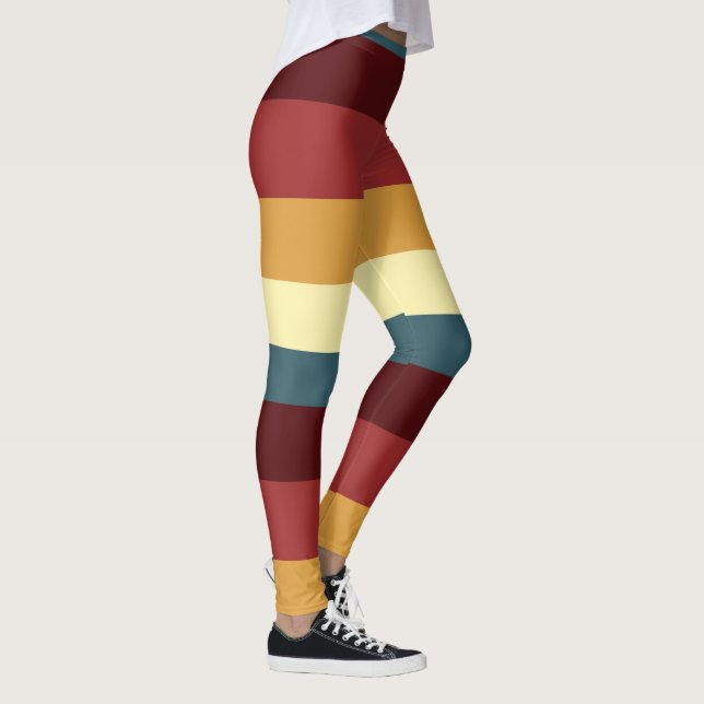 Red, teal and yellow stripes leggings (Right)