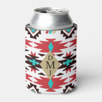 Red Teal Monogram Native American Vision