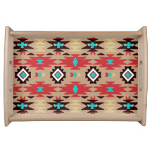 Red Teal Native American Vision Pattern