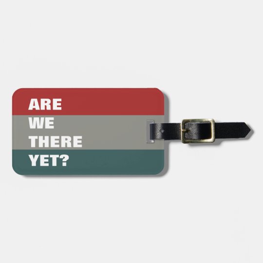 Red Teal Slate Colour Palette Striped Funny Text Luggage Tag