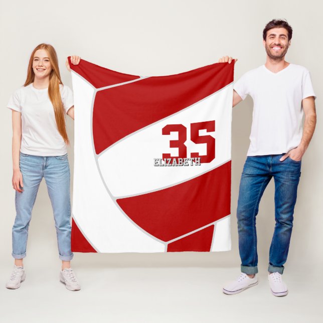 red team colours ginormous volleyball fleece blanket (In Situ)