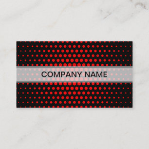 Red Techno Dots Modern Black Business Card