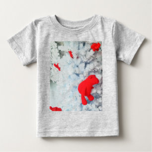 Red Teddy bear in Christmas Tree Baby T-Shirt