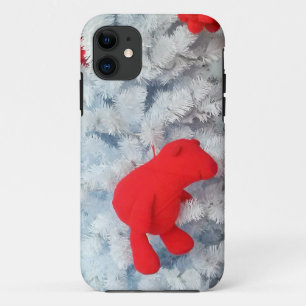 Red Teddy bear in Christmas Tree iPhone 11 Case