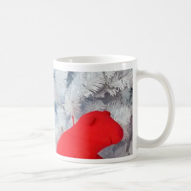 Red Teddy bear in Christmas Tree Coffee Mug (Right)