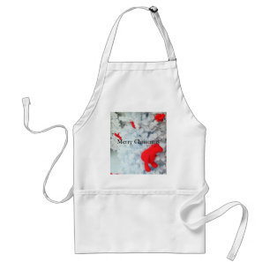 Red Teddy bear in Christmas Tree Standard Apron