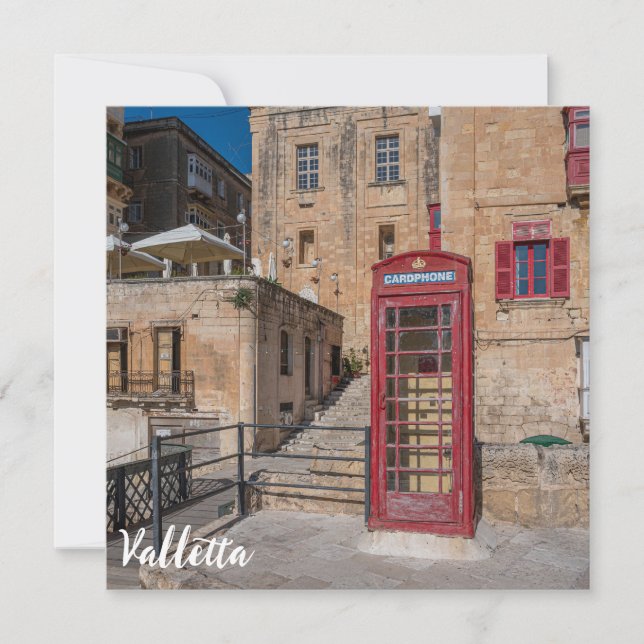 Red telephone booth in Valletta Malta (Front)