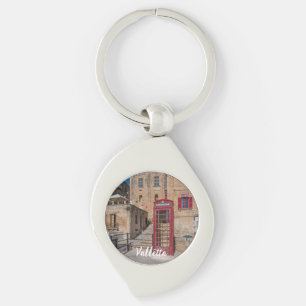 Red telephone booth in Valletta Malta Key Ring