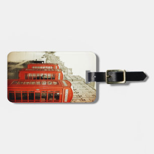 red telephone booths luggage tag