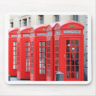 Red Telephone Booths of London Mouse Mat