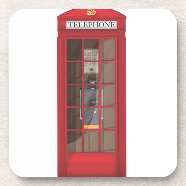 Red Telephone Box Coaster (Front)