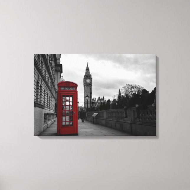 Red telephone box in London canvas (Front)