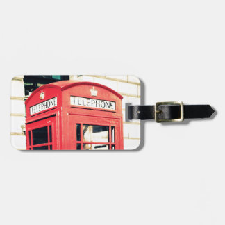 red telephone box luggage tag