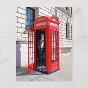 Red Telephone Box, Westminster London Postcard