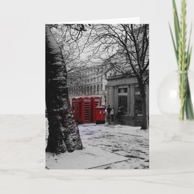 Red Telephone Boxes Holiday Card (Front)
