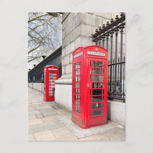 Red telephone boxes,London UK Postcard (Front)