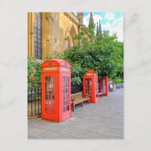 Red telephone boxes, London UK Postcard