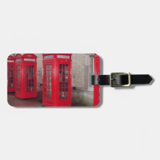 red telephone boxes luggage tag