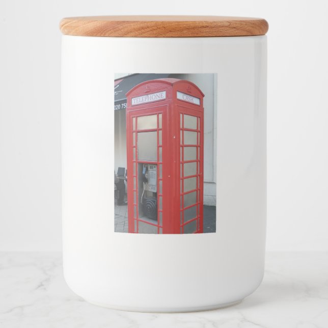 Red Telephone Cabin Food Container Label (Front)