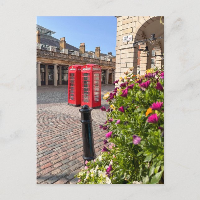 Red Telephones, Covent Garden, London UK Postcard (Front)