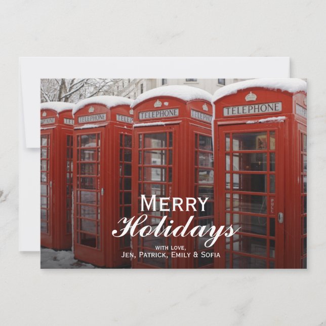 Red telephones near Big Ben Holiday Card (Front)