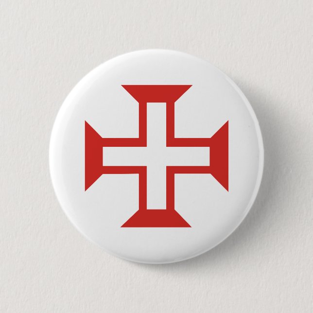 Red Templar Cross 6 Cm Round Badge (Front)