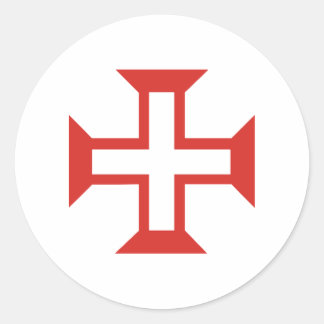 Red Templar Cross Classic Round Sticker