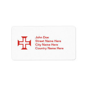Red Templar Cross Label