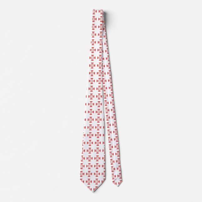 Red Templar Cross pattern Tie (Front)