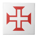 Red Templar Cross Tile<br><div class="desc">Knights Templar Cross or Order of Christ Cross.</div>