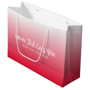 Red Template Modern Elegant Create Your Own Large Gift Bag