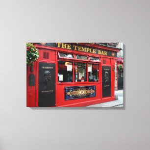 Red Temple Bar pub in Dublin canvas Print