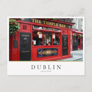 Red Temple Bar pub in Dublin, Ireland Postcard