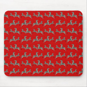 Red Tenenbaums Zebra Wallpaper Print Mouse Mat