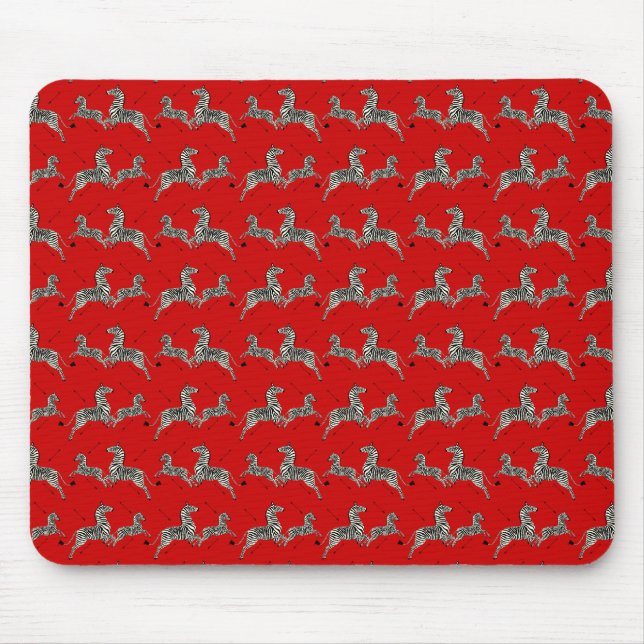 Red Tenenbaums Zebra Wallpaper Print Mouse Mat (Front)