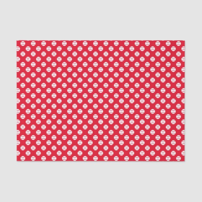 Red tennis ball print Christmas gift Tissue Paper (Front)