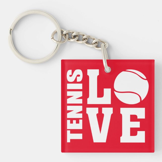 Red Tennis Love Key Ring (Front)