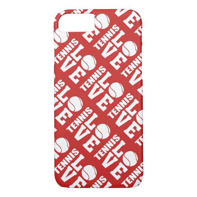 Red Tennis Love Pattern Case-Mate iPhone Case (Back)